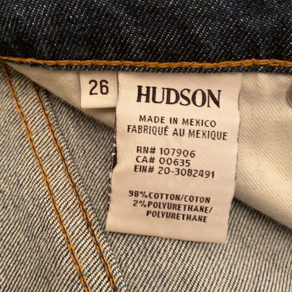 Hudson Relaxed Straight Leg Distressed Dark Rinse Denim - Picture 7 of 8